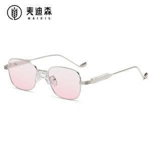 Maidis Square Sunglasses Metal <b>Frame</b> <b>Black</b> Lens UV400 Women's Fashion Sun Glasses - Product Image 5