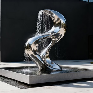 Escultura de Acero Inoxidable Pulido, Arte Metálico, Diseño Personalizado para Jardín o Inmuebles - Product Image 5