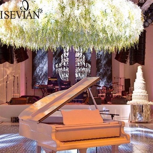 ISEVIAN-centro de mesa colgante de glicina y flor artificial, blanco y amarillo, centro de mesa para boda - Product Image 5