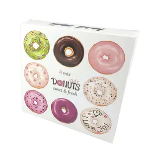 Boîte à pâtisserie pâtisserie emballage papier fenêtre personnalisée Donuts fenêtre cadeau fenêtre couvercle transparent Macaron Cupcake taille boîtes à Donuts alimentaires