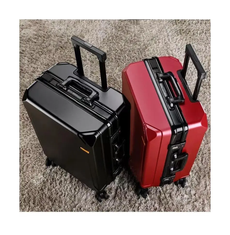 Travel suitcase aluminum suitcase silver luggage rolling underseat luggage