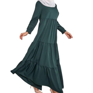 ชุดเดรสสุภาพสำหรับตอนเย็นหรือกลางคืนสีทึบเสื้อผ้ามุสลิมราคาถูกแบบยืดได้4ทางแฟชั่นเรียบง่ายสำหรับฤดูร้อน - Product Image 4