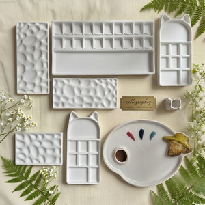 <span class=keywords><strong>Palette</strong></span> d'artiste en céramique personnalisée sur mesure, faite à la main, pour studio artistique, <span class=keywords><strong>aquarelle</strong></span>, acrylique, huile, mariage, Diwali - Product Image 1