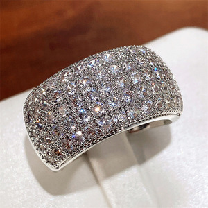 CAOSHI 2025 gioielli a buon mercato grande larghezza Micro pavimentato CZ Ring Hip Hop <span class=keywords><strong>Rock</strong></span> <span class=keywords><strong>Punk</strong></span> mezzo pieno ghiacciato Cubic zircone anelli uomo donna - Product Image 4