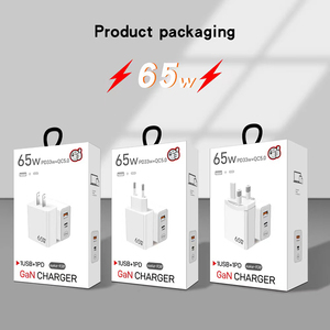 พอร์ตคู่ชนิด C A & C PD USB US EU UK ที่ชาร์จติดผนัง65W ชาร์จเร็วสำหรับ ipone/samsumg/<span class=keywords><strong>xiaomi</strong></span> - Product Image 1
