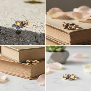 Kişiselleştirilmiş Resimler Özel Fotoğraf Projeksiyonlu Söz Yüzüğü Ayarlanabilir Boyut CE ROHS Sertifikalı Çiftler İçin Sevgililer Günü Hediyesi - Product Image 4