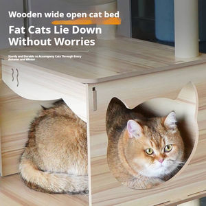Grote kattenklimrek met verdikte henneptouw, meerlaags houten kattenboomtoren en geïntegreerde krabpaal - Product Image 5