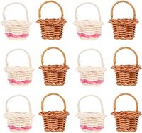 Mini panier tissé avec poignées pour décoration florale d'oeuf de Pâques