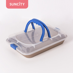 Suncity Cake <b>Pan</b> Rectangle <b>With</b> <b>Lid</b> Reusable Baking Dish For Cake Mold - Product Image 1