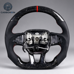 Volant sport en cuir chauffant de couleur rouge personnalisé avec fibre de carbone et LED pour Dodge Charger GT Challenger SRT Durango 2023 2019 - Product Image 1