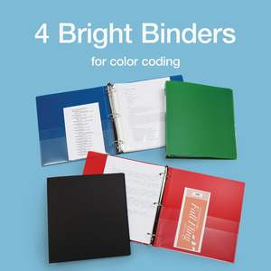 Reliure souple de 1,5 pouce, reliure en polypropylène résistante et flexible avec 4 pochettes transparentes, capacité de 350 feuilles pour l'école et le bureau - Product Image 5