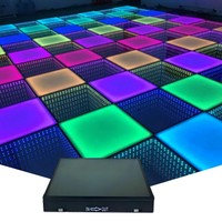 Piste de danse magnétique 3D à LED 15W Lumières mobiles à émission RGBW pour l'extérieur, la fête de mariage et la scène.
