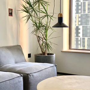 Lampe suspendue en pierre de travertin noir nordique, style industriel simple, lampe suspendue pour salon, chevet, lampe suspendue en pierre de grotte - Product Image 6