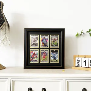Elegant <b>Black</b> Wood <b>Photo</b> <b>Frame</b> Rectangle Vertical Tabletop Display Four Sports Cards Digital Printing Full Color Durable - Product Image 2