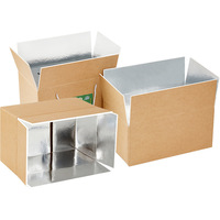 Boîte isotherme en carton ondulé personnalisée de qualité supérieure, doublée de feuille d'aluminium, impression offset, réutilisable pour l'expédition de produits alimentaires en chaîne du froid