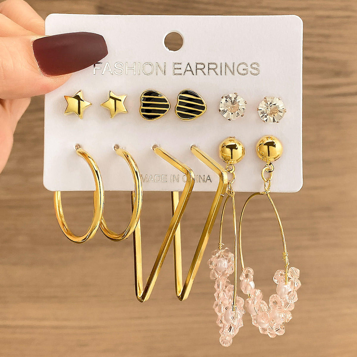 New Fashion Gold Pearl Geometric Hoop Earrings for Women Jewelry Gift  Circle Drop Earrings Trend Set