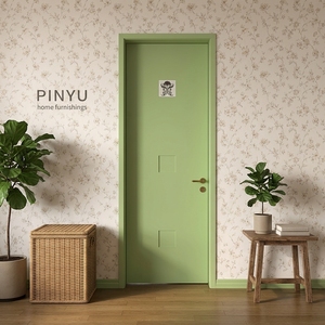 Pastellgrüner Schwingtür-Kleiderschrank aus Massivholz im minimalistischen Stil für Schlafzimmer, Boutique und Inneneinrichtung – Türmontage - Product Image 4