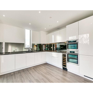 סיטונאי מודרני אלומיניום מטבח ריהוט עיצוב מבריק אדום גימור מתכת אלומיניום פרופיל מטבח ארונות סט - Product Image 2