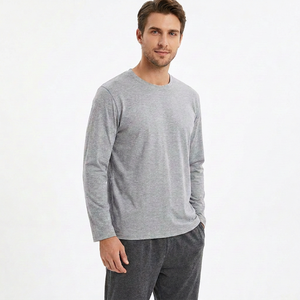 Pyjama d'été pour femme, élégant et luxueux, 100% coton, taille élastique, doux, respirant, motif imprimé, tricoté - Product Image 1