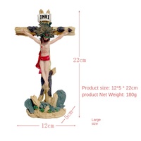 Croix de Jésus, crucifixion, artisanat en résine, ornements, décorations de Noël, cadeaux chrétiens, objets sacrés
