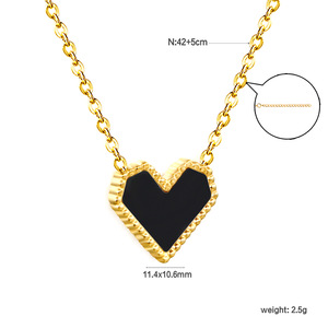 Collar de aleación de zinc con forma de corazón, colgante de cadena dorada para mujer, regalo, joyería, diseño sencillo y elegante - Product Image 5