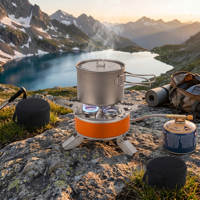 Extérieur Coupe-Vent Mini Camping Cuisine Pique-Nique 3 Brûleurs Cuisinière Réchaud Pliable En Acier Portable Camping Réchaud À Gaz En aluminium En Gros