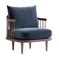 Fairfield Inn Lobby Furniture Chaise longue Canapé simple en bois massif rembourré pour hôtels commerciaux Light HotelRoomFurniture