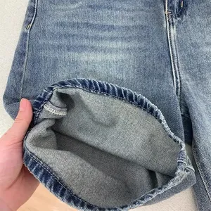 Shorts en jean décontractés pour femme, <span class=keywords><strong>taille</strong></span> <span class=keywords><strong>haute</strong></span>, coupe <span class=keywords><strong>large</strong></span>, longueur genou, collection Printemps-Été - Product Image 3