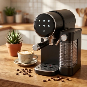 Cafetera Espresso para el Hogar AZ-EM1550, Diseño <span class=keywords><strong>de</strong></span> Tanque <span class=keywords><strong>de</strong></span> Leche Independiente Desmontable, Mejor que la Cafetera Tradicional con Varilla <span class=keywords><strong>de</strong></span> Vapor - Product Image 1