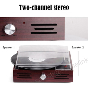 Lecteur de disques vinyles vintage de haute qualité, stéréo deux canaux, OEM, en bois, avec haut-parleur USB - Product Image 5