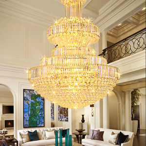 ثريا كبيرة فاخرة وعصرية K9 للمنزل والفندق وغرفة المعيشة والفيلا قلادة سقف مزخرفة مصدر مصباح كريستال - Product Image 1