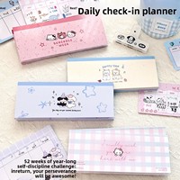 Carnet de planification hebdomadaire personnalisé imprimé, carnet de suivi Kawaii, agenda quotidien non daté personnalisable pour étudiants
