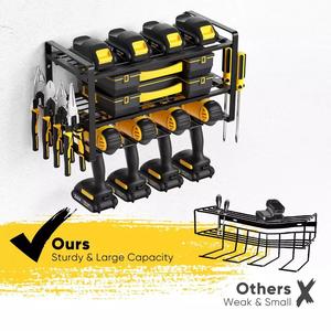 Support mural robuste pour garage et rangement, avec support pour perceuse, organisateur d'outils électriques, gain de place, organisateurs d'outils de garage - Product Image 2