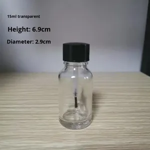 Botella de Vidrio Cilíndrica de Color Blanco para Aceite Esencial, Esmalte de Uñas y Ungüento con Aplicador de Pincel - Product Image 6