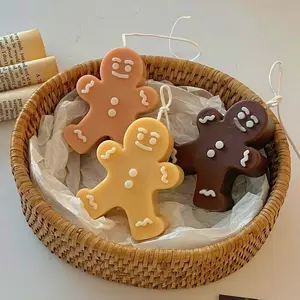 HUAMING new creative gingerbread man art candles home decoration animation character candles multi-color scented candles scent