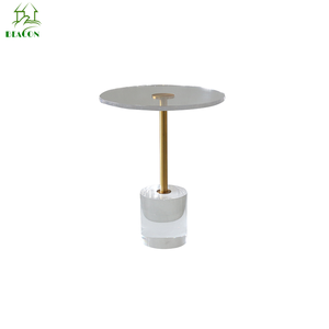 Sang Trọng Vàng Sliver Phong Cách Hiện Đại Ý End Plexiglas Vòng Bên Bàn Đồ Nội Thất Biệt Thự Acrylic Bàn Cà Phê Cho Phòng Khách - Product Image 2