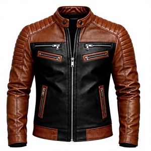 Chaqueta de Cuero para Hombre de Alta Calidad con Cuello Alto y Cierre de Cremallera - Product Image 1