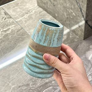 Juego de tocador de cerámica azul hielo rústico para decoración de encimera de fregadero en baño, habitación de polvo, <span class=keywords><strong>Suite</strong></span> de invitados o espacio de lavabo moderno - Product Image 3