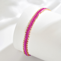 Bracelet personnalisé plaqué or, tendance, minimaliste, réglable, avec perles Miyuki colorées et perles de verre, pour femmes et hommes