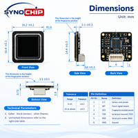 Module de capteur d'empreintes digitales capacitif intégré BFM530T, 500 DPI, faible FRR, 100 modèles, ultra faible consommation pour contrôle d'accès, serrure intelligente
