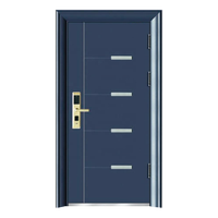 Porte d'entrée extérieure en acier insonorisée et sécurisée, design moderne, pour maisons, avec serrure intelligente, pour villas et espaces extérieurs