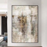 Personnalisé 100% Peint À La Main De Haute Qualité Abstrait Toile Peinture À L'huile moderne Feuille D'or art Peinture pour salon décor à la maison