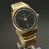 Montre-bracelet à quartz pour homme, boîtier en acier inoxydable, bracelet chaîne, chronographe en cristal, aiguilles lumineuses, date, résistance à l'eau 30 m