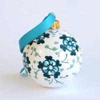 Boule de décoration de Noël suspendue personnalisée OEM ornements de boule en céramique pendentif d'arbre de Noël de haute qualité