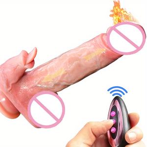 Extended Realistic Dildo Fernbedienung Saugnapf Realistischer <span class=keywords><strong>Penis</strong></span> Automatisch einziehbar rotierend beheizt Sexspielzeug - Product Image 1