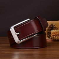 Sabuk Jeans Pria Vintage Embossing, Kulit Asli Berkualitas Tinggi, Gesper Baja Anti Karat, Sabuk Kulit untuk Pria, Sabuk Kulit Sapi Asli, Fashion