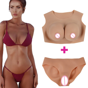 Silicone Full Body Pak Siliconen Borstprothese Travestiet Grote Tieten Nep Tieten Crossdresser <span class=keywords><strong>Vagina</strong></span> Fake Pussy Broek Lift Billen - Product Image 1