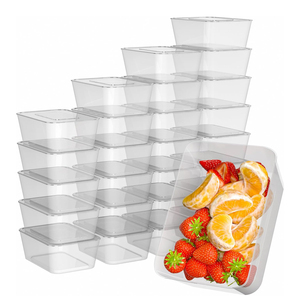 500ml 650ml 750ml 1000ml <b>Clear</b> Transparent PP Disposable Plastic Lunch Box Food <b>Containers</b> Microwave Safe Food Packaging Carton - Product Image 1
