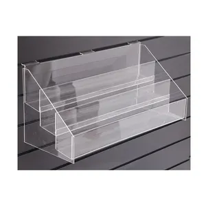 3 Tier Dinding Acrylic Bening Kuku Rak Slat Wall Cat Kuku Tampilan