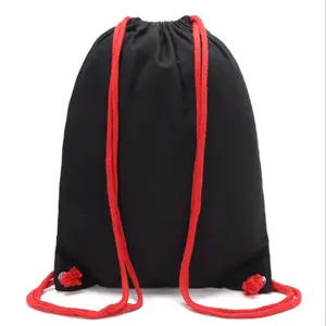 wholesale low price eco friendly custom logo 210D gym sport cotton drawstring bag